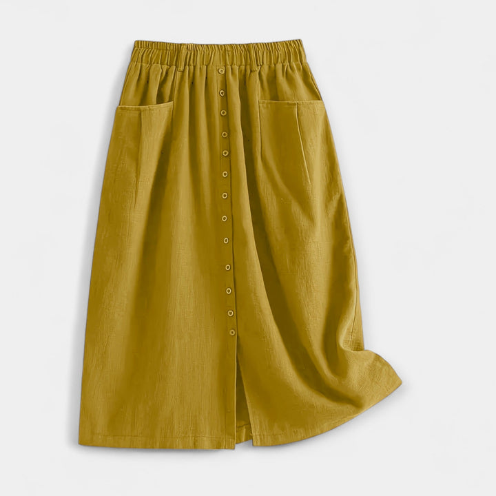 Magdaléna – Tyylikäs vintage-midihame taskuilla