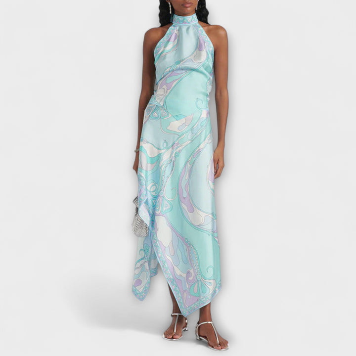 Everly – Halter-toppi ja epäsymmetrinen midihame -setti
