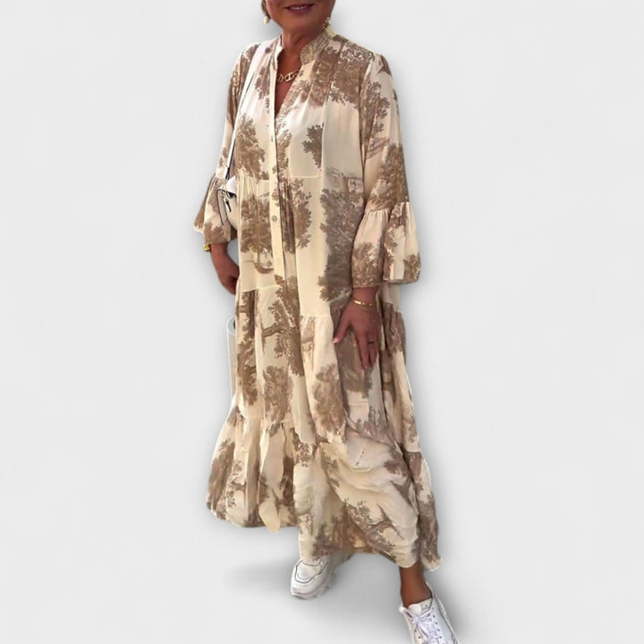 Nerina - Elegantní květinové maxi šaty