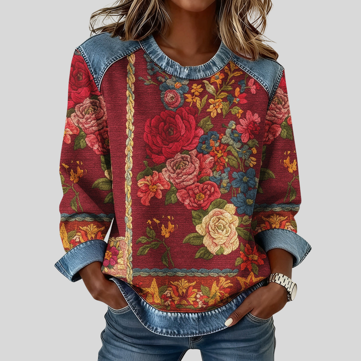 Virginie | Sweat Tapisserie Bordeaux