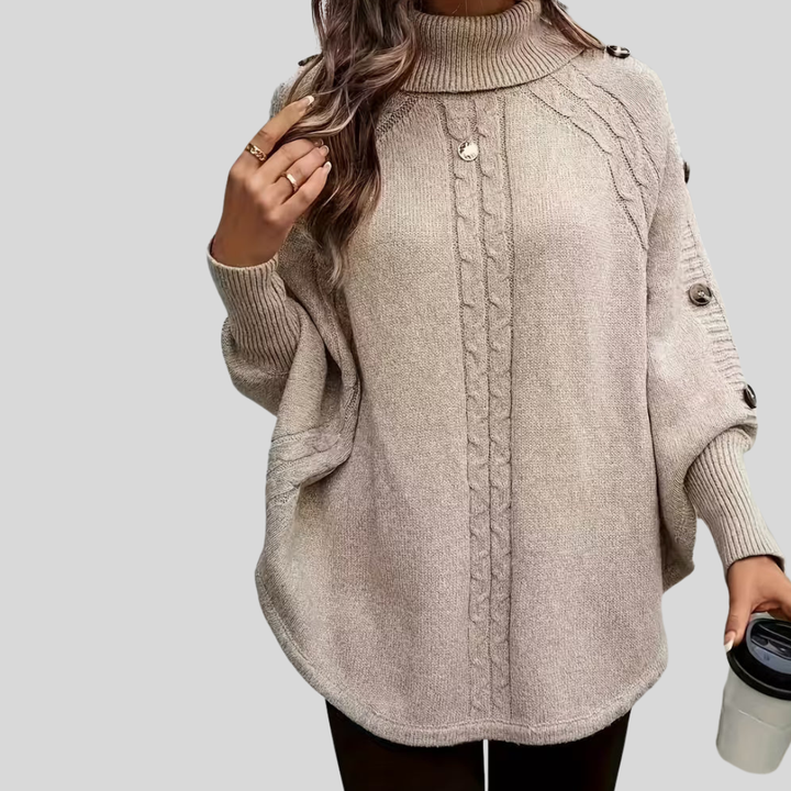 Sylviane | Kierretty Kauluspusero Poncho