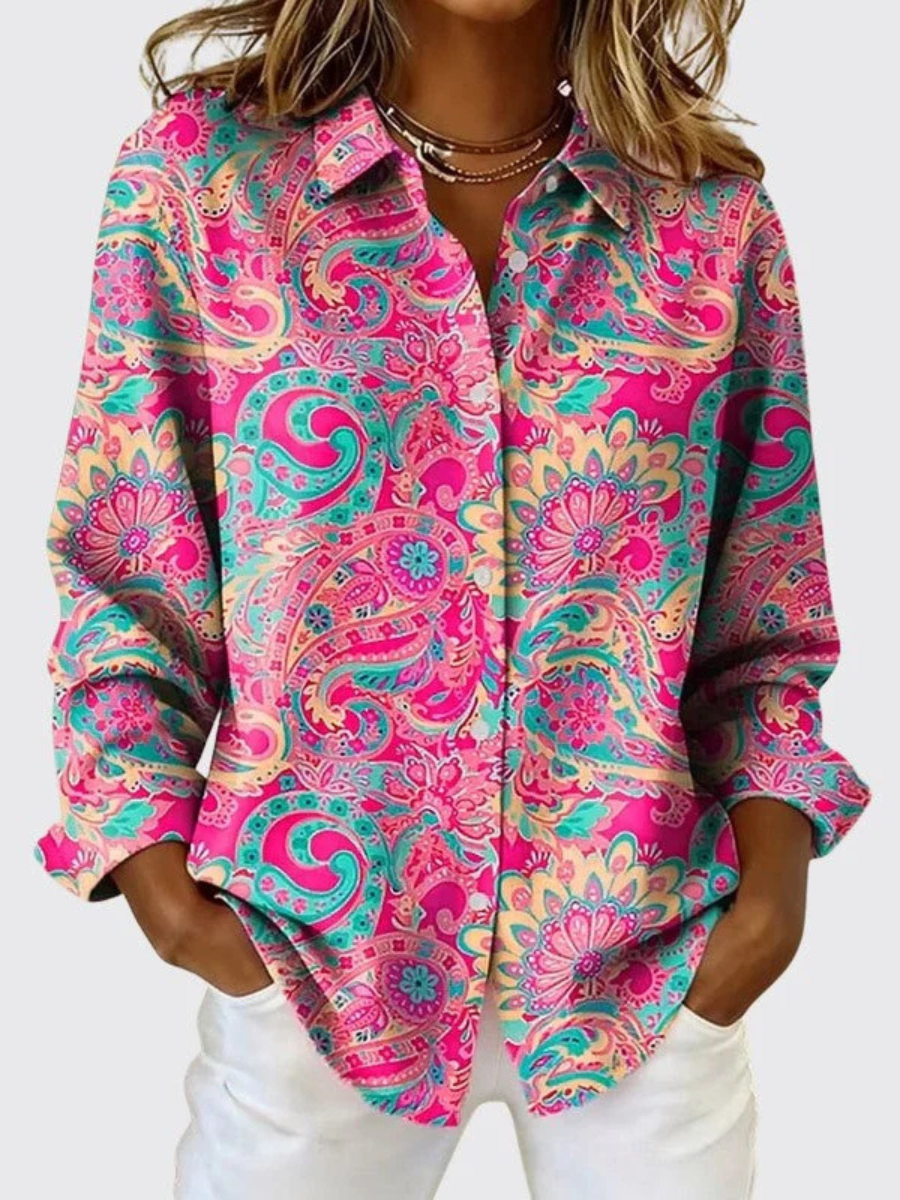 Katarina™ | Napillinen paisley-kuvioinen pusero
