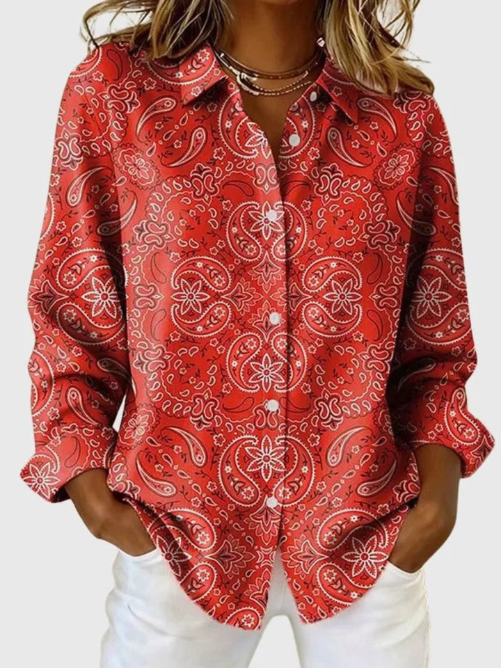 Katarina™ | Napillinen paisley-kuvioinen pusero