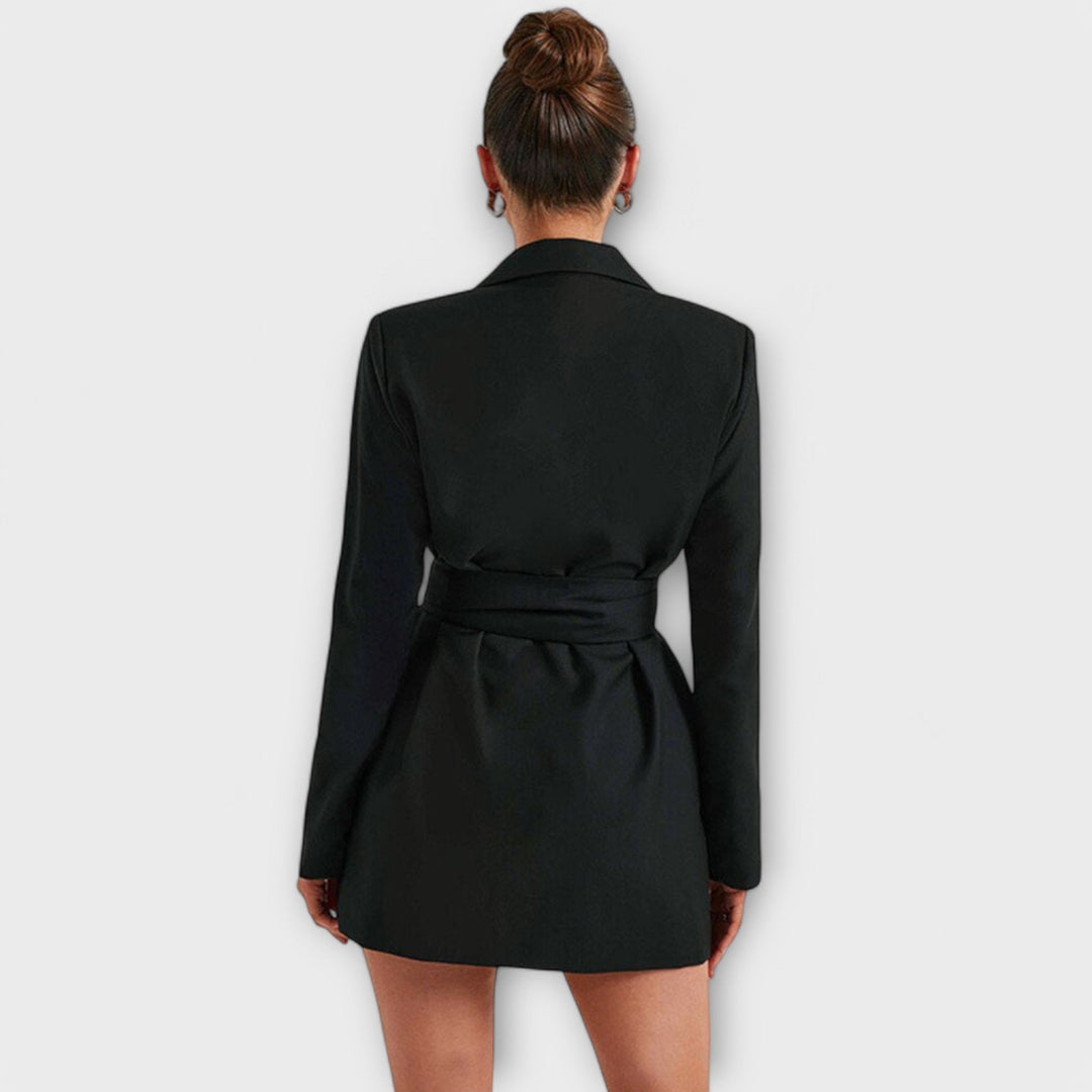 Šaty typu blazer s výstřihem do V