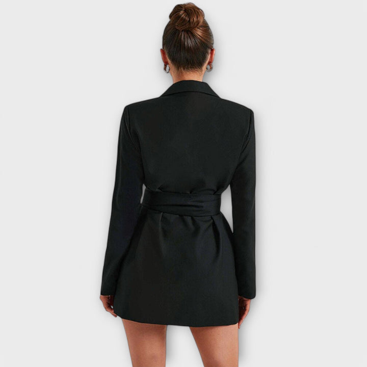 Šaty typu blazer s výstřihem do V