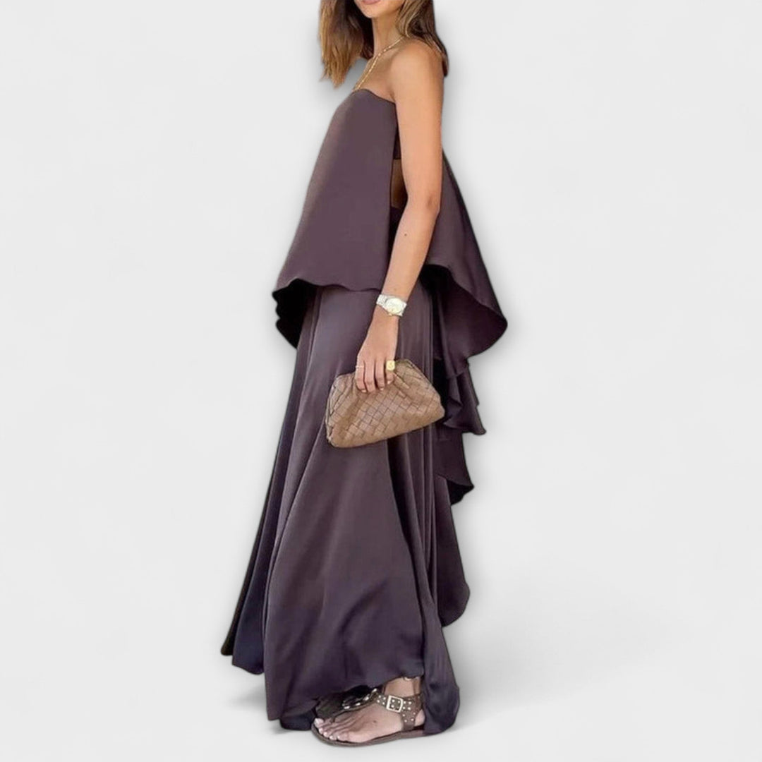 Ruby – Elegantní top bez ramínek a sukně