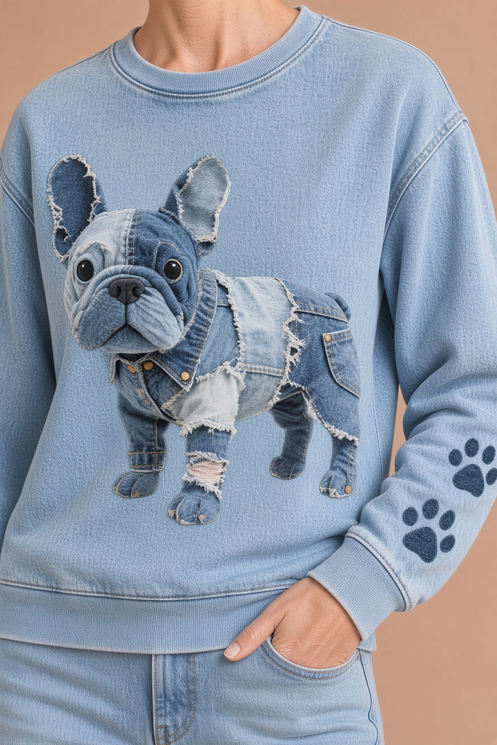 Vida – Patchwork-huppari ranskanbulldogilla naisille – kuva 5
