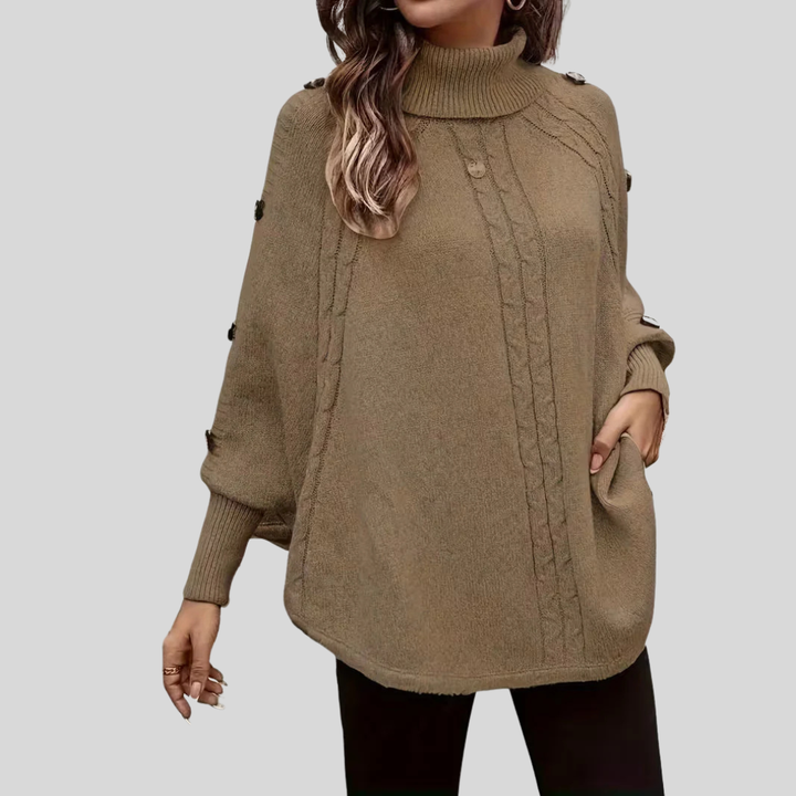 Sylviane | Kierretty Kauluspusero Poncho