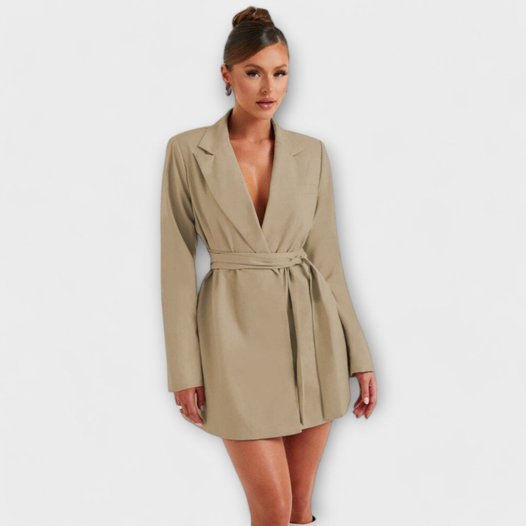 Šaty typu blazer s výstřihem do V