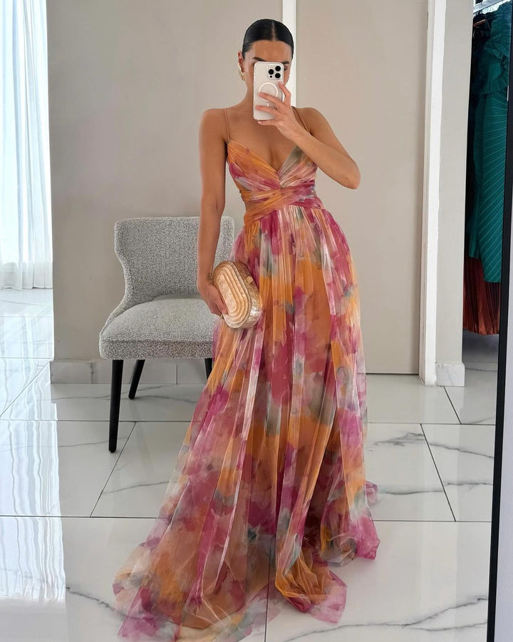 Aira – Elegantní dlouhé šaty se šňůrkami