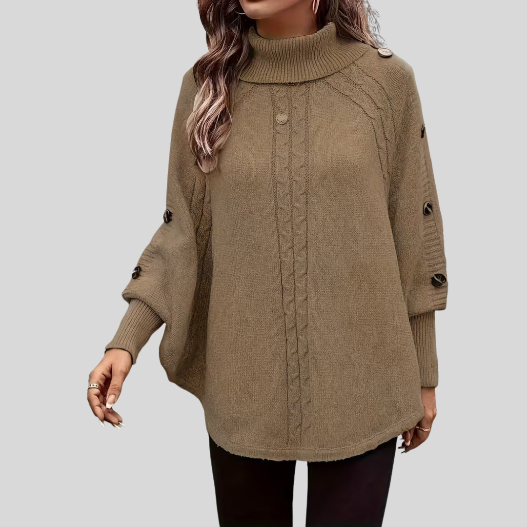 Sylviane | Kierretty Kauluspusero Poncho
