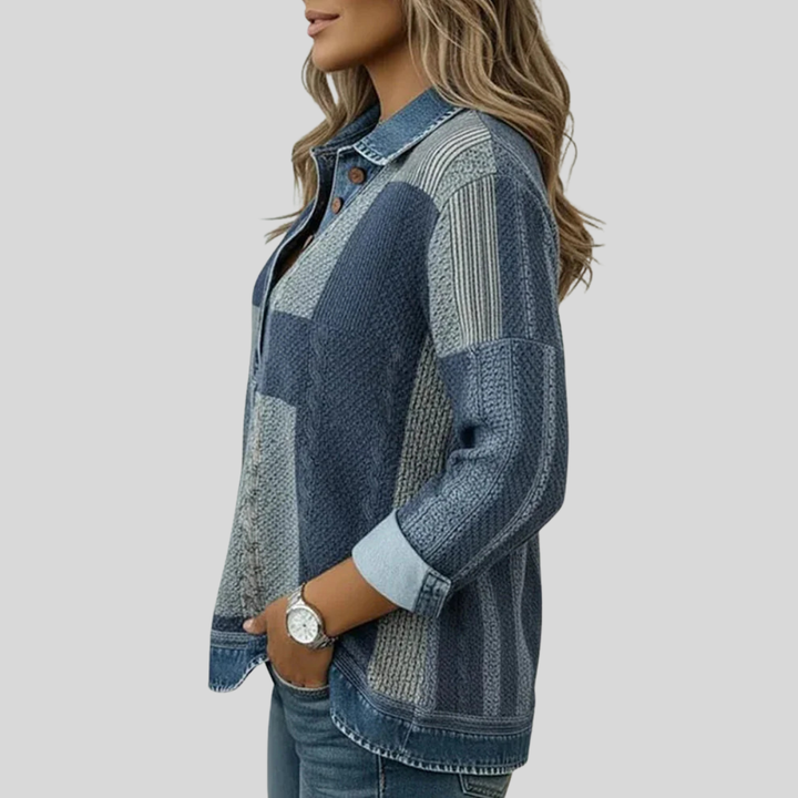 Bénédicte | Denim-efektillä varustettu neule