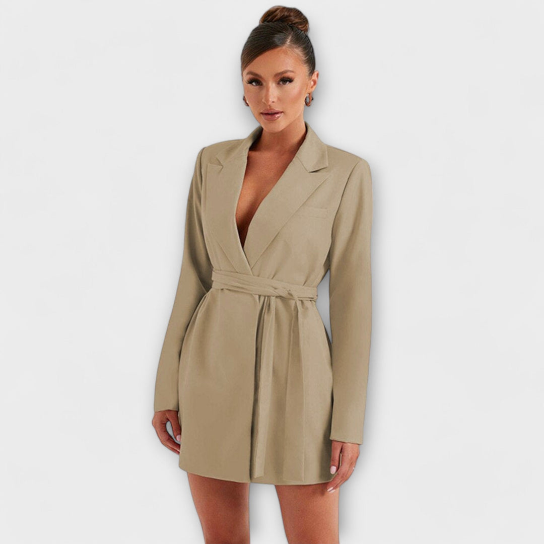 Šaty typu blazer s výstřihem do V