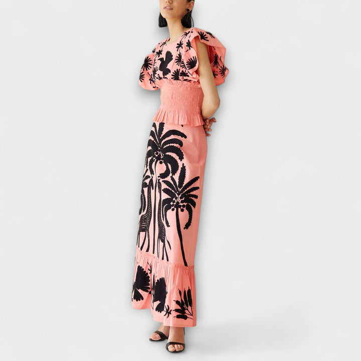 Amy – Tyylikäs palmukuosinen mekko