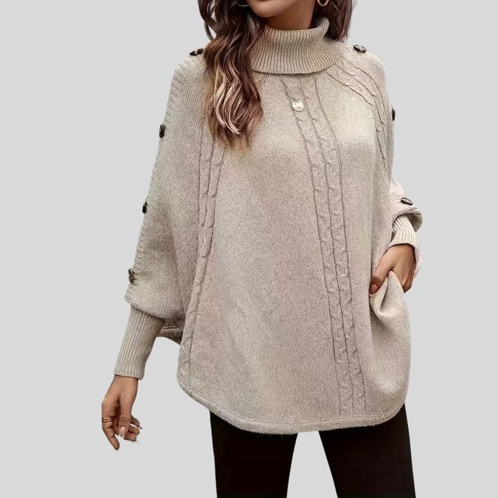Sylviane | Kierretty Kauluspusero Poncho