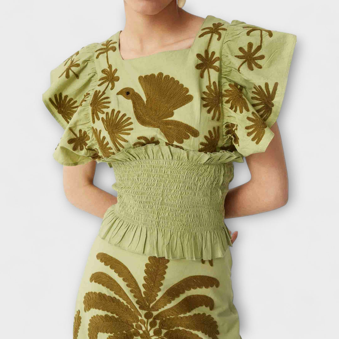 Amy – Tyylikäs palmukuosinen mekko