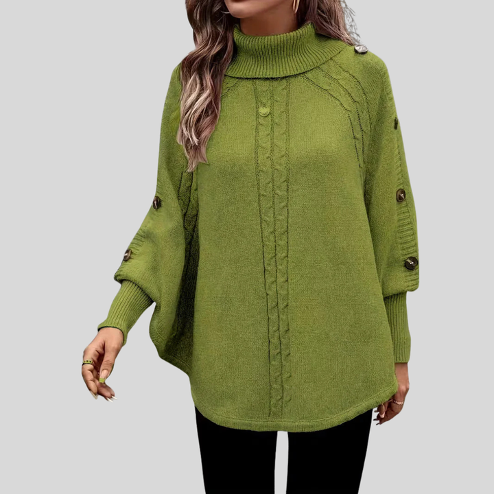 Sylviane | Kierretty Kauluspusero Poncho