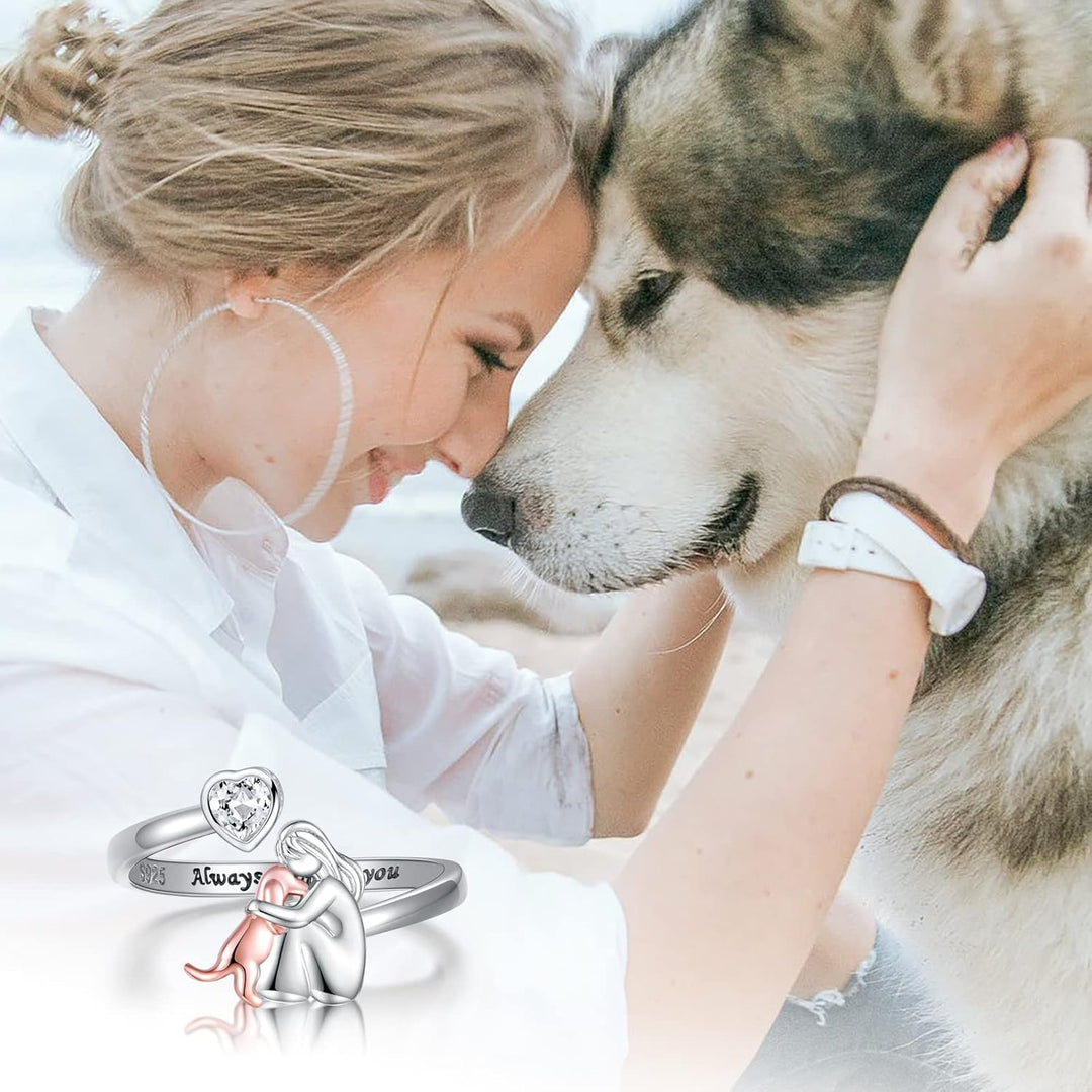 Anne™ | Prsten s psí ikonou (Růžový)