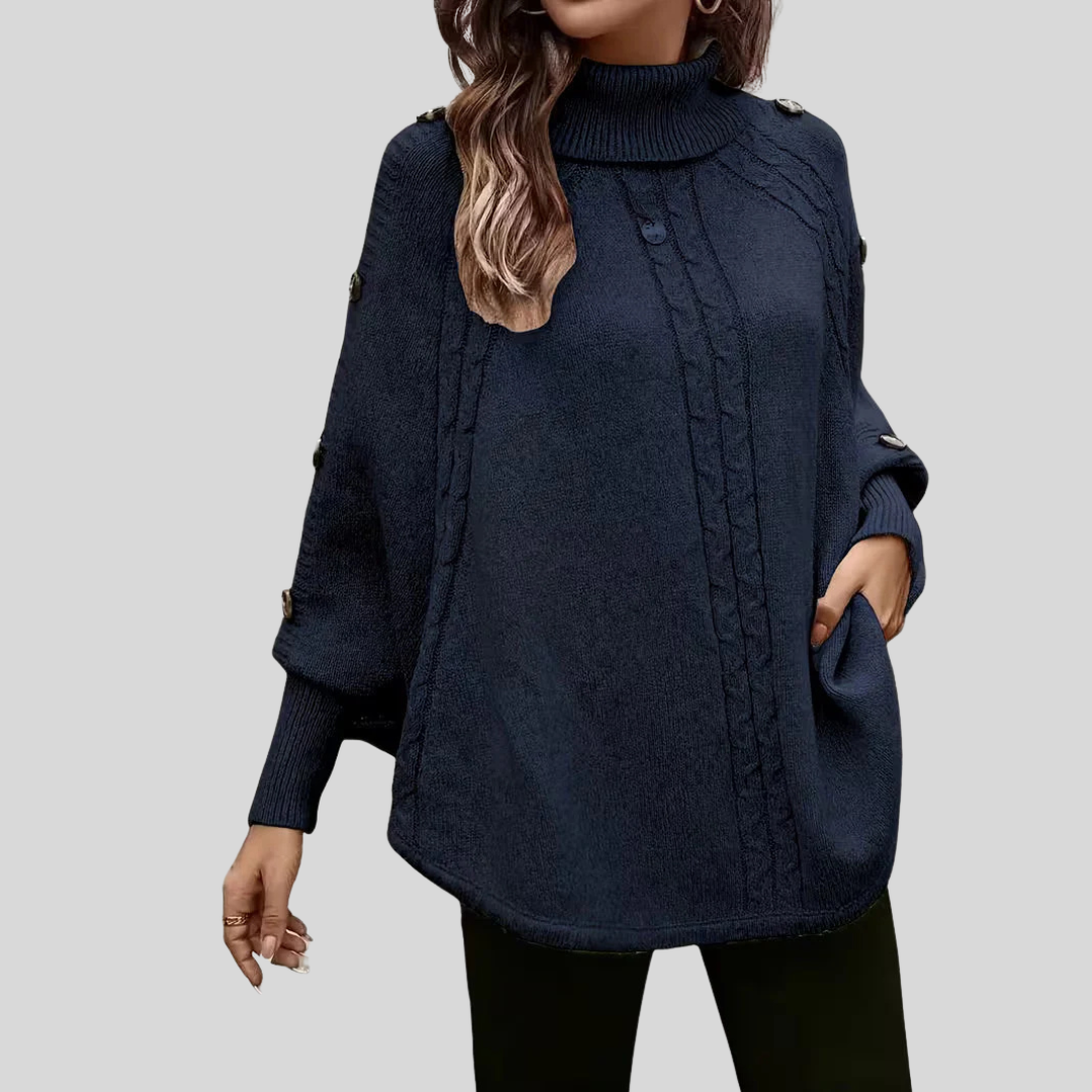 Sylviane | Kierretty Kauluspusero Poncho