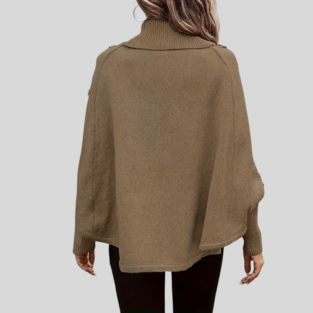 Sylviane | Kierretty Kauluspusero Poncho