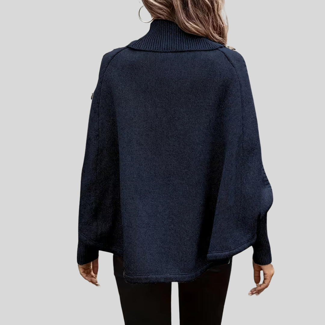 Sylviane | Kierretty Kauluspusero Poncho