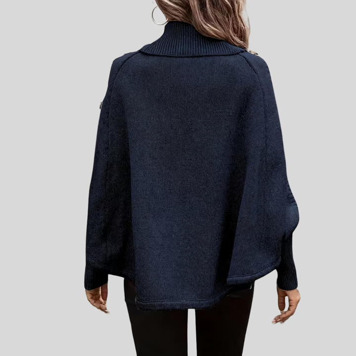 Sylviane | Kierretty Kauluspusero Poncho