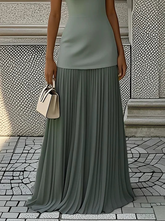 Micaela | Dlouhé plisované šaty s designem