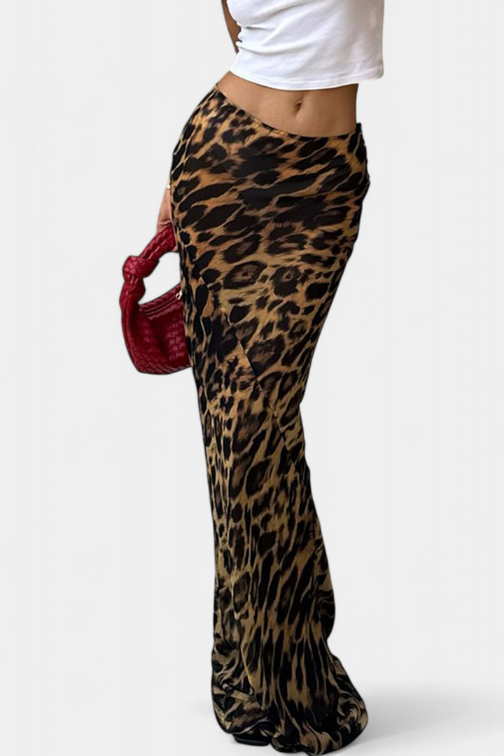 Elena | Maxi úzká sukně s leopardím vzorem