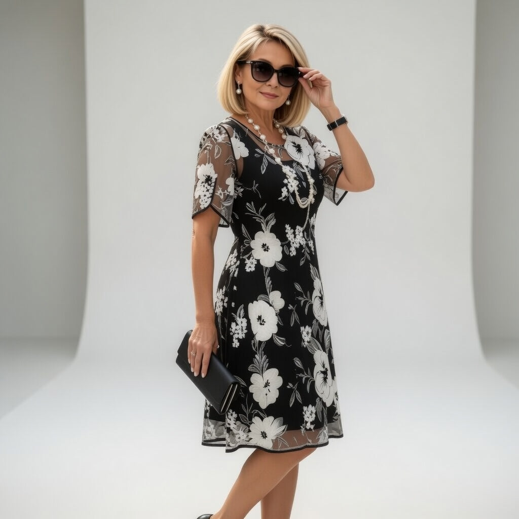 Kukkakuvioinen sifonkimidimekko – Luonnollinen ja hienostunut eleganssi