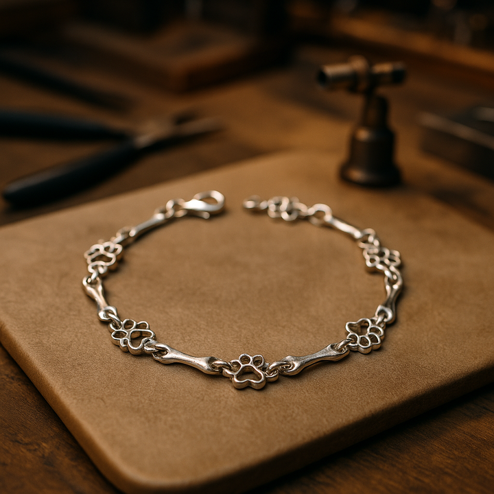 Aurembiaix™ | Náramek Charm Otisk a kost ze stříbra