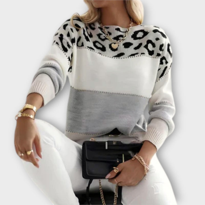 Petra – Ležérní svetr s leopardím vzorem