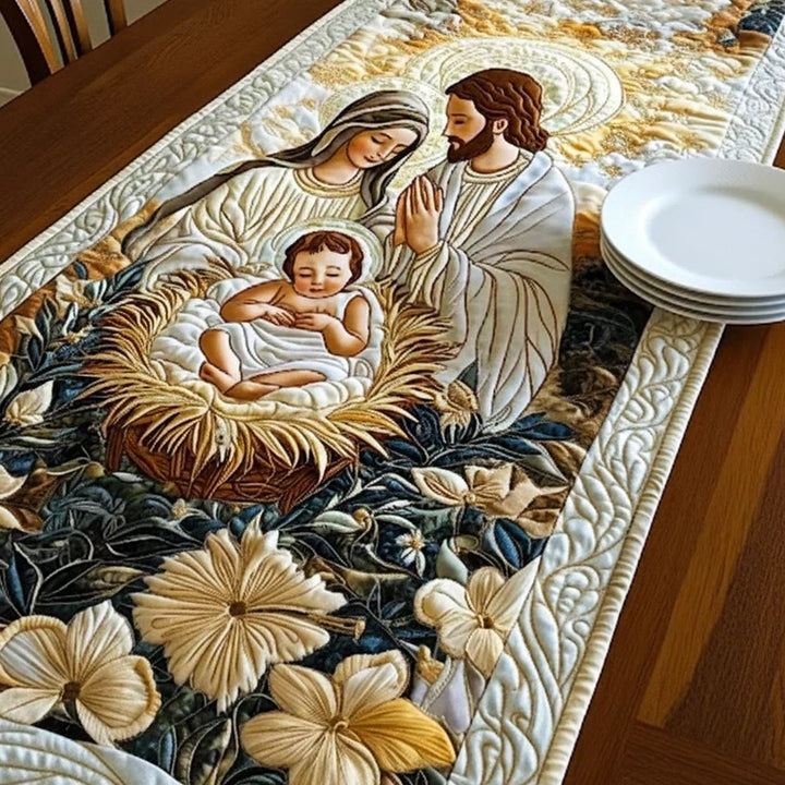 Prošívaný běhoun na stůl – Svatá rodina