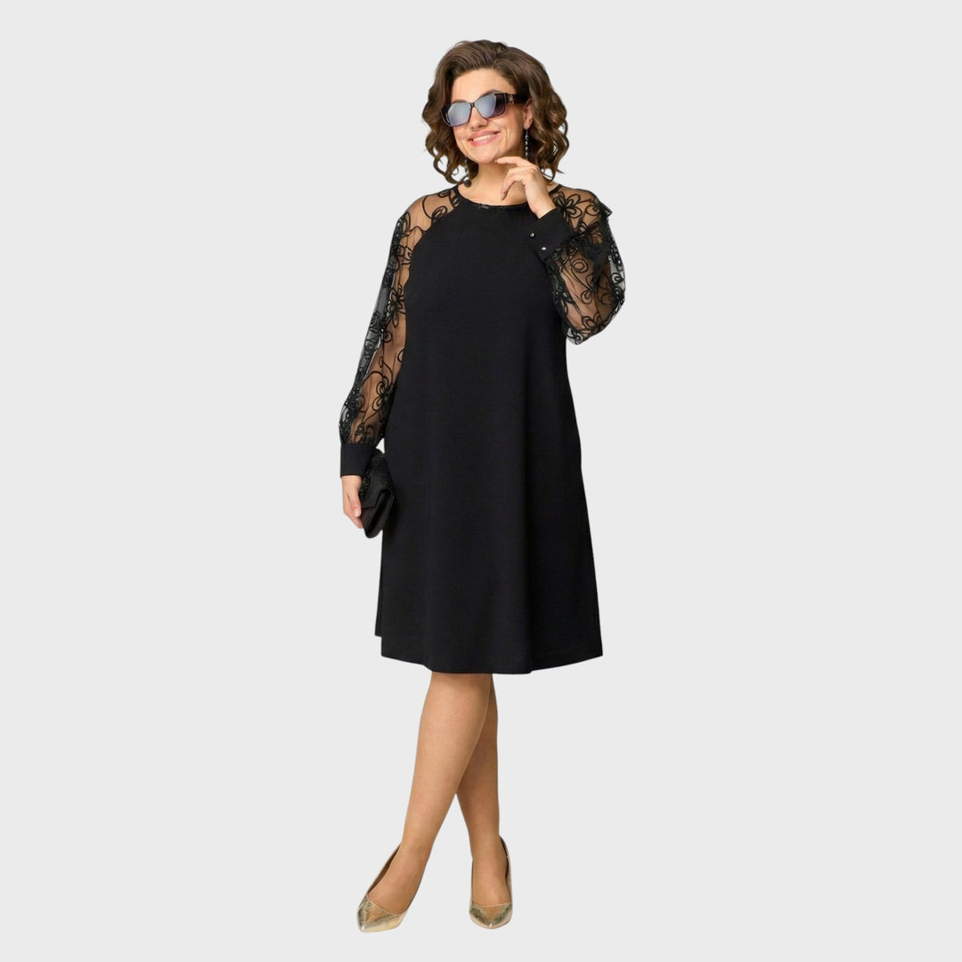 Barbara – Mekko brodeeratuilla tylli-hihoilla