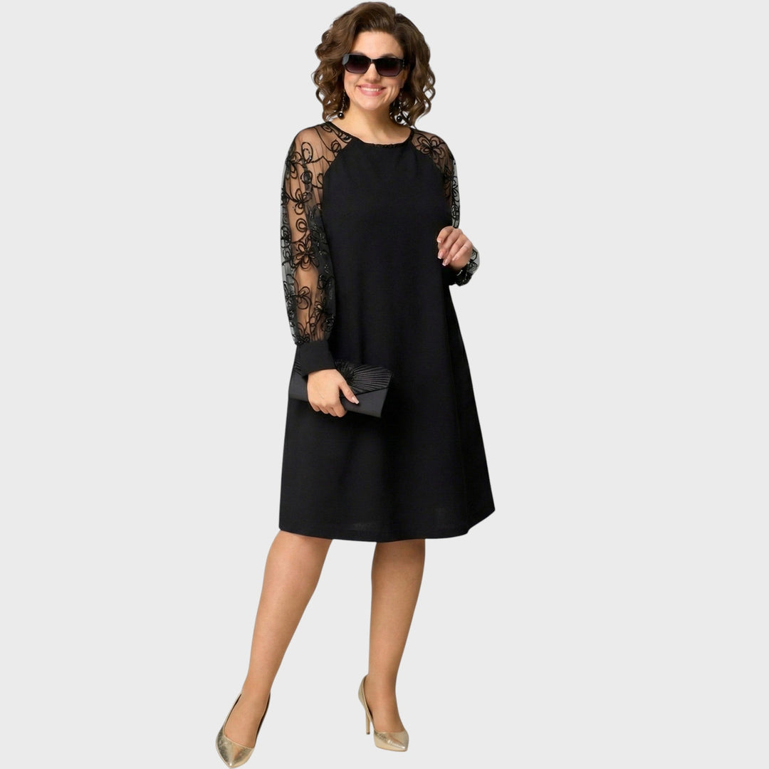 Barbara – Mekko brodeeratuilla tylli-hihoilla