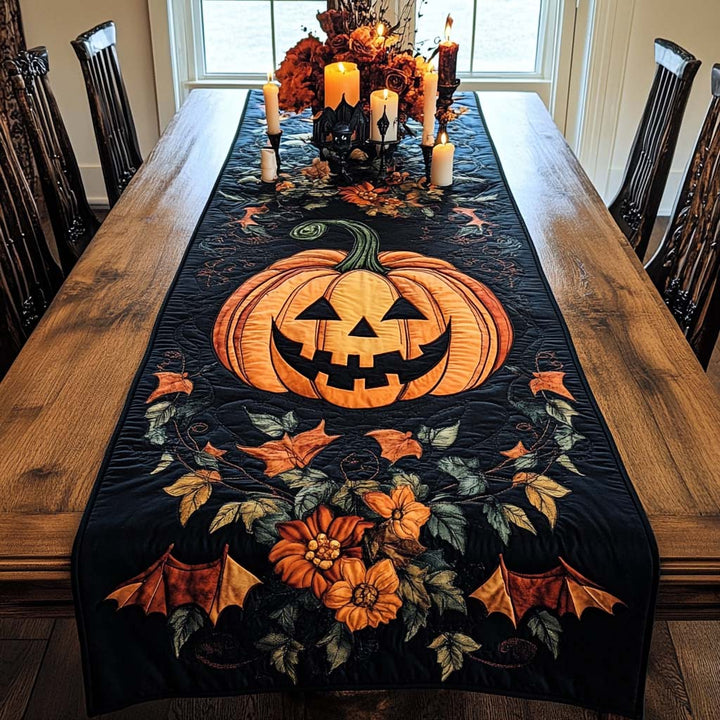 Prošívaný běhoun na stůl – Halloweenská radost