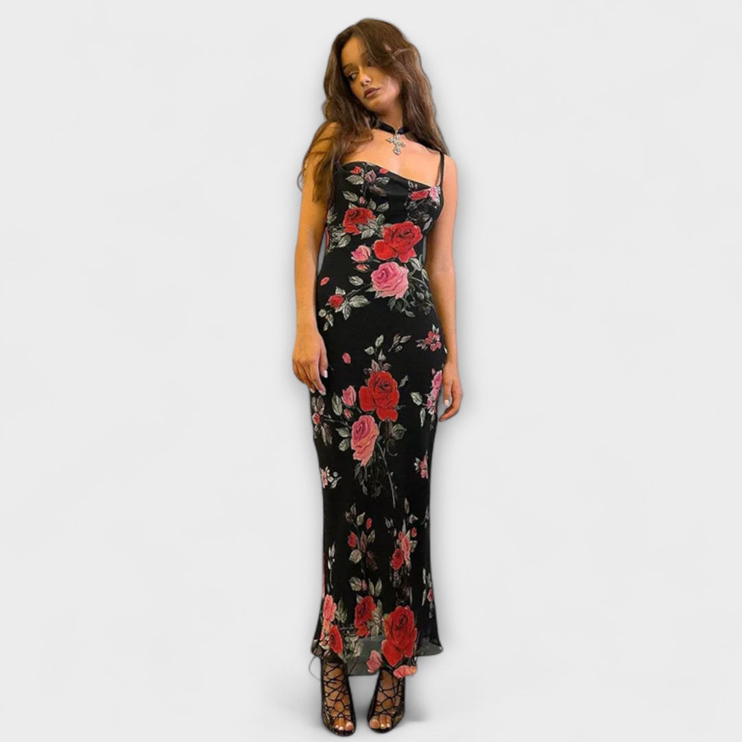 Bodycon-mekko kukkakuviolla ja olkaimilla