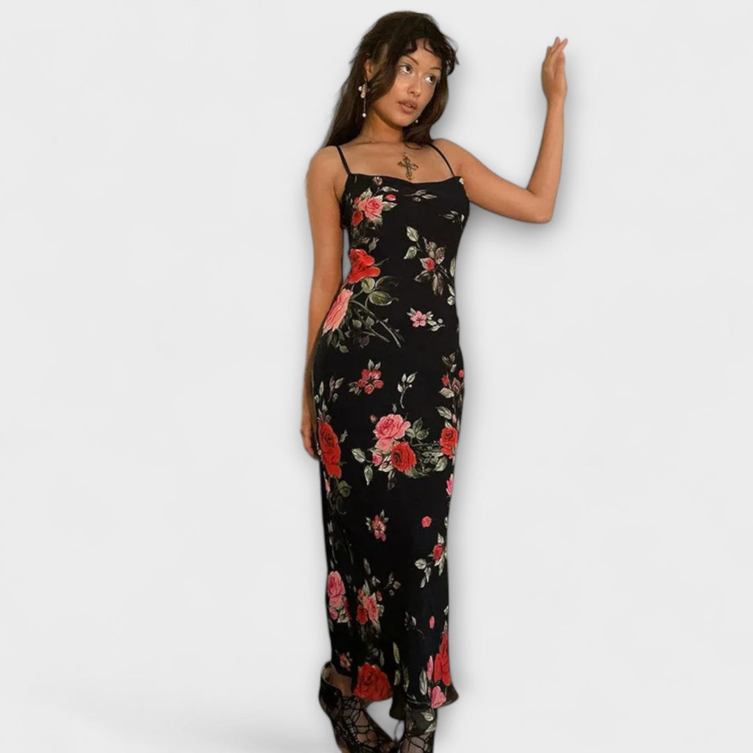 Bodycon-mekko kukkakuviolla ja olkaimilla