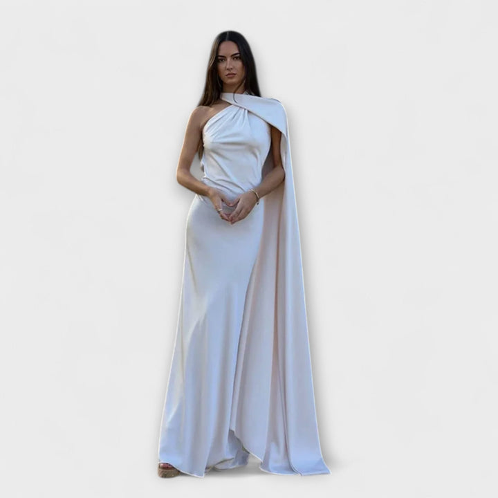 Elegantní maxi šaty s odhalenými rameny a zavazováním za krk