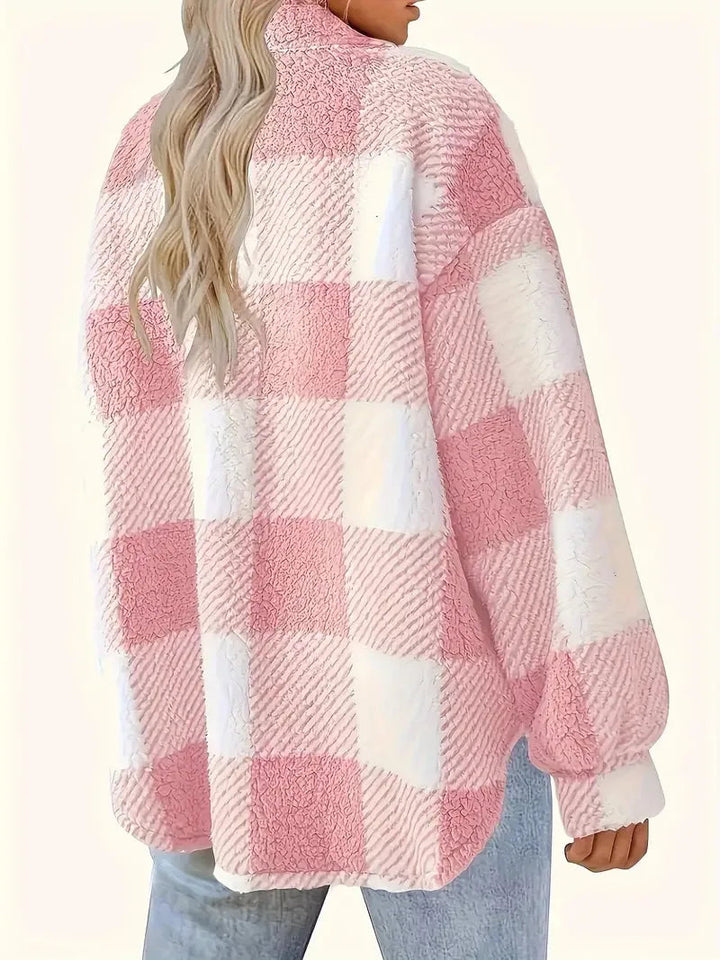 Dámská kostkovaná košilová bunda typu oversized