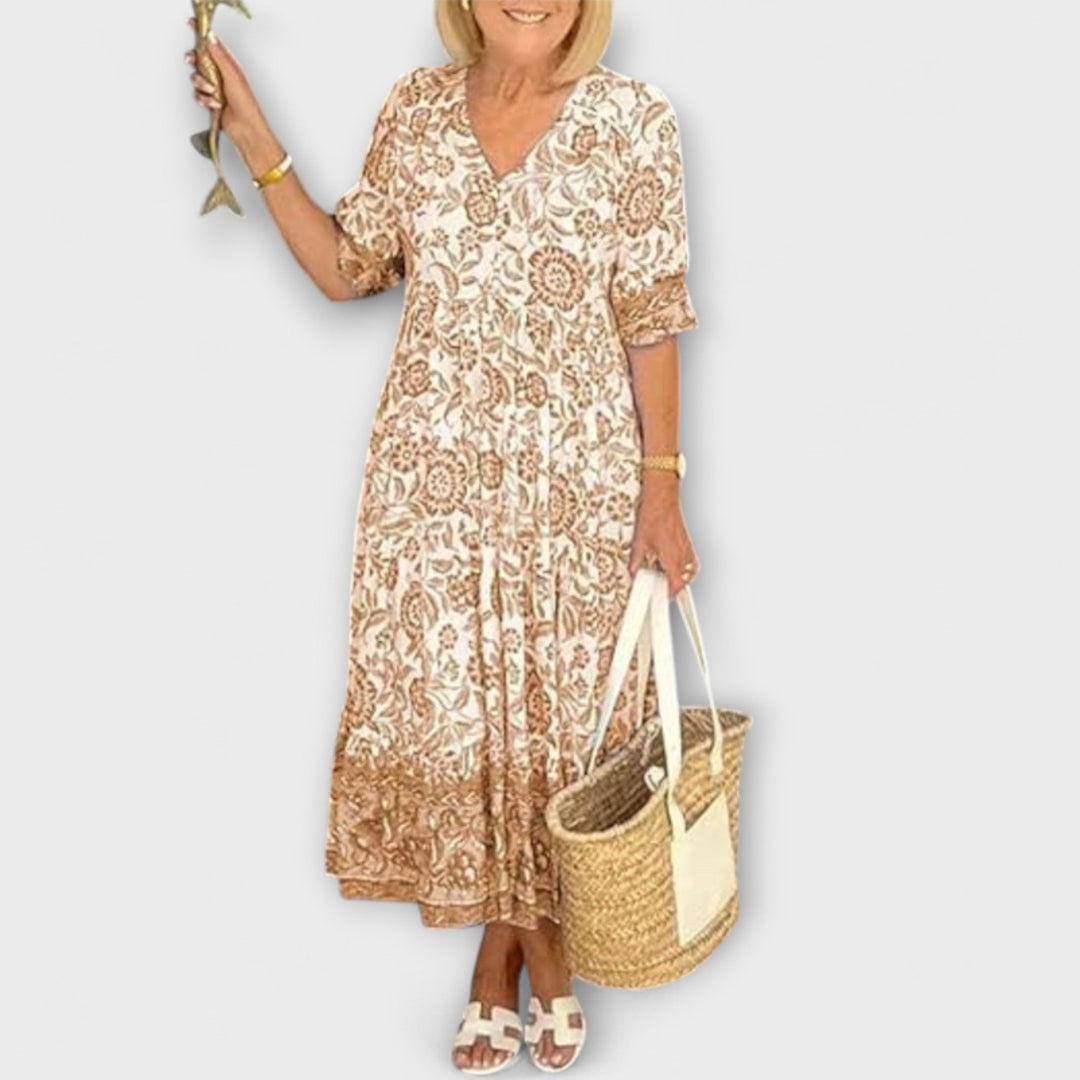Caitlin – Elegantní květinové šaty se vzdušným designem