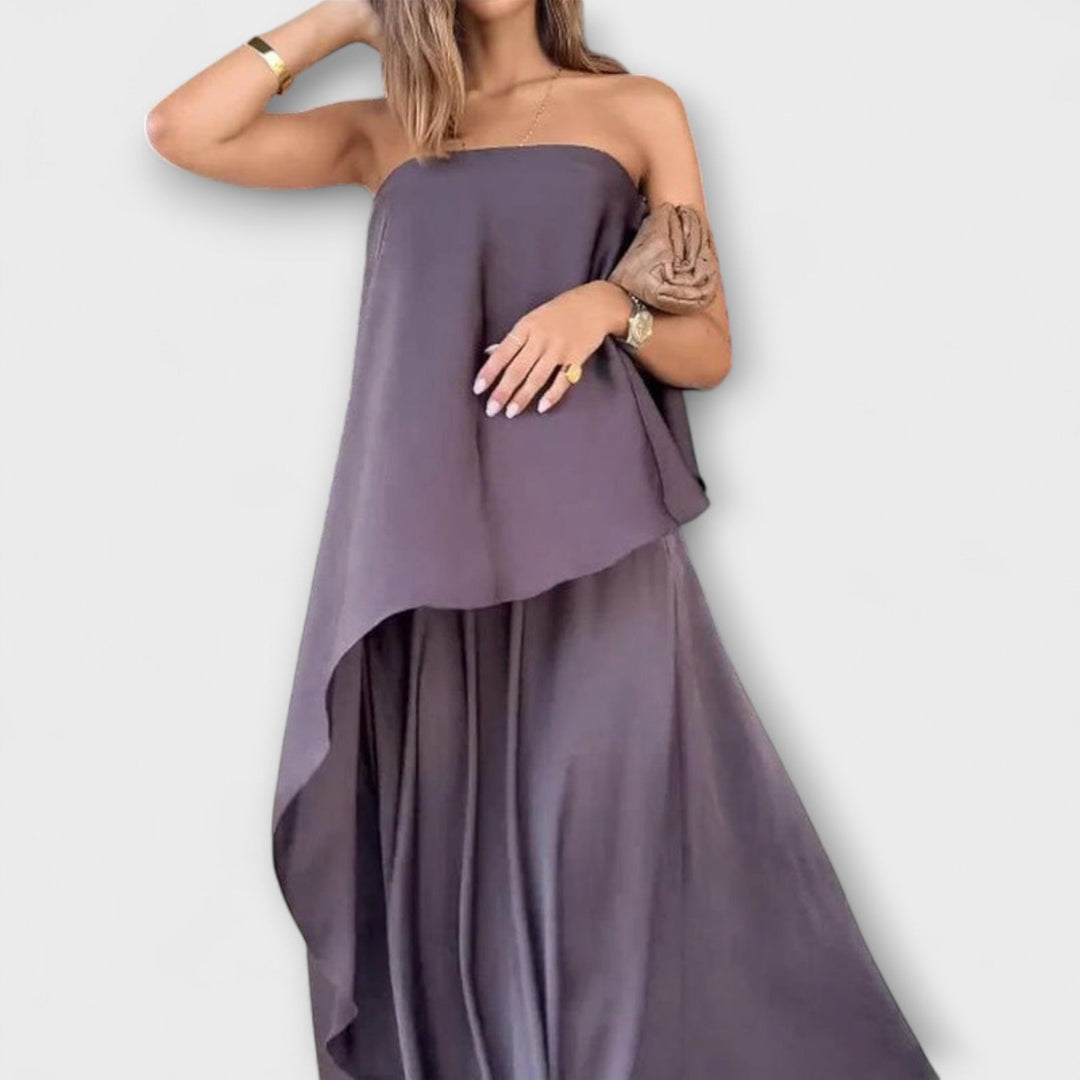 Ruby – Elegantní top bez ramínek a sukně