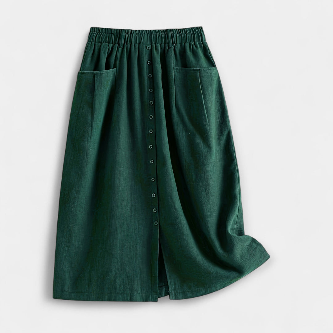 Magdaléna – Tyylikäs vintage-midihame taskuilla