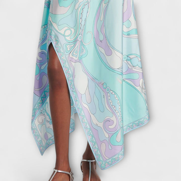 Everly – Halter-toppi ja epäsymmetrinen midihame -setti