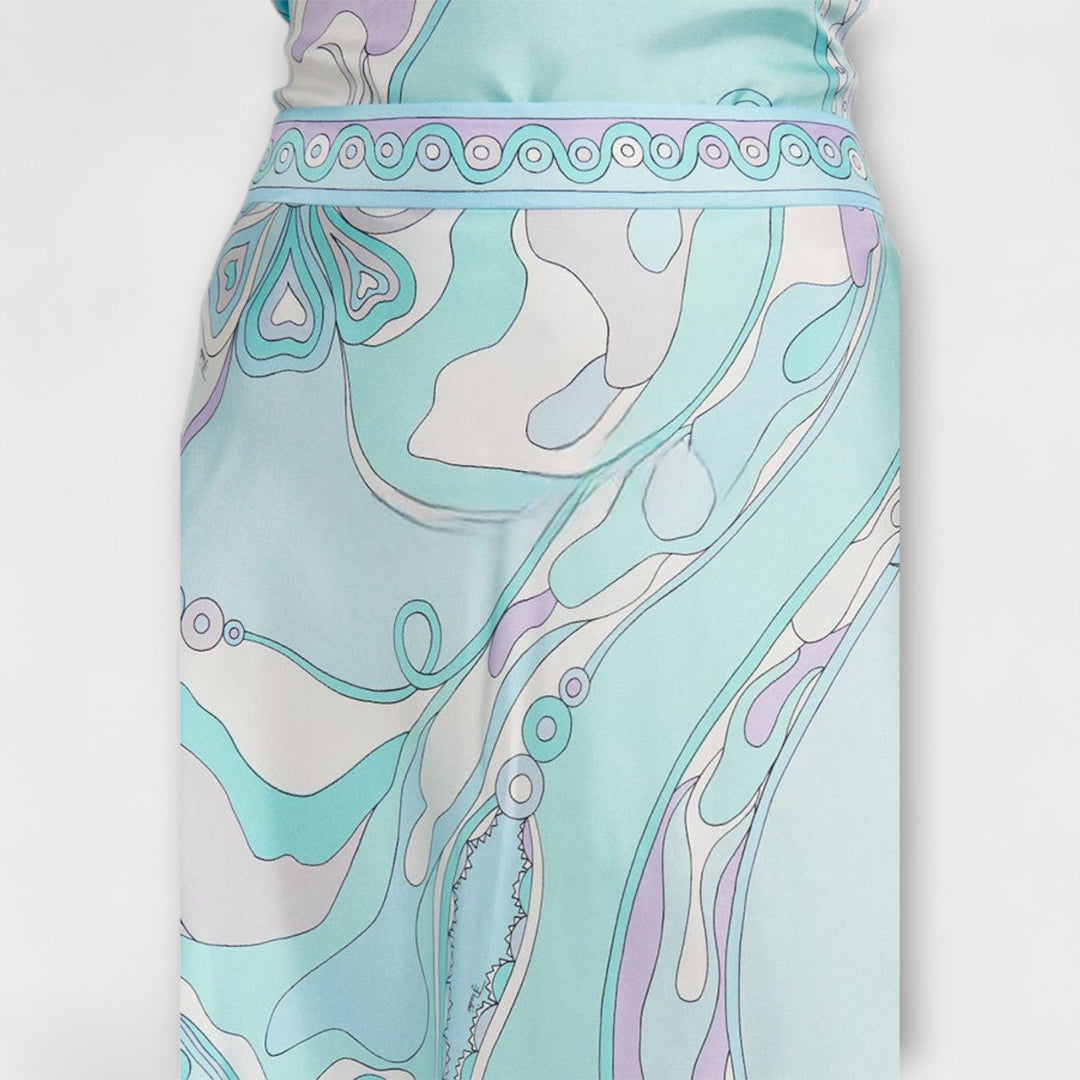 Everly – Halter-toppi ja epäsymmetrinen midihame -setti