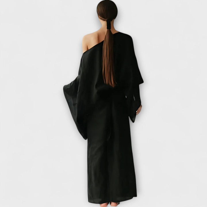 Dana - Kimono šaty vyrobené ze lnu a bavlny