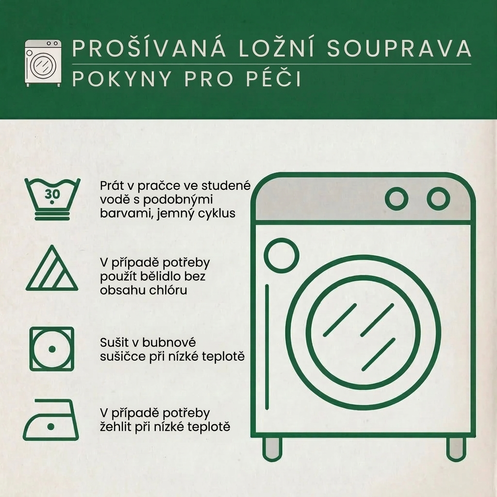 3dílná sada prošívaného povlečení - Les radosti