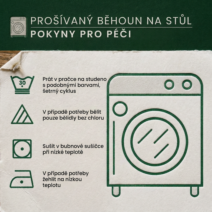 Prošívaný běhoun na stůl - Rustikální magnólie