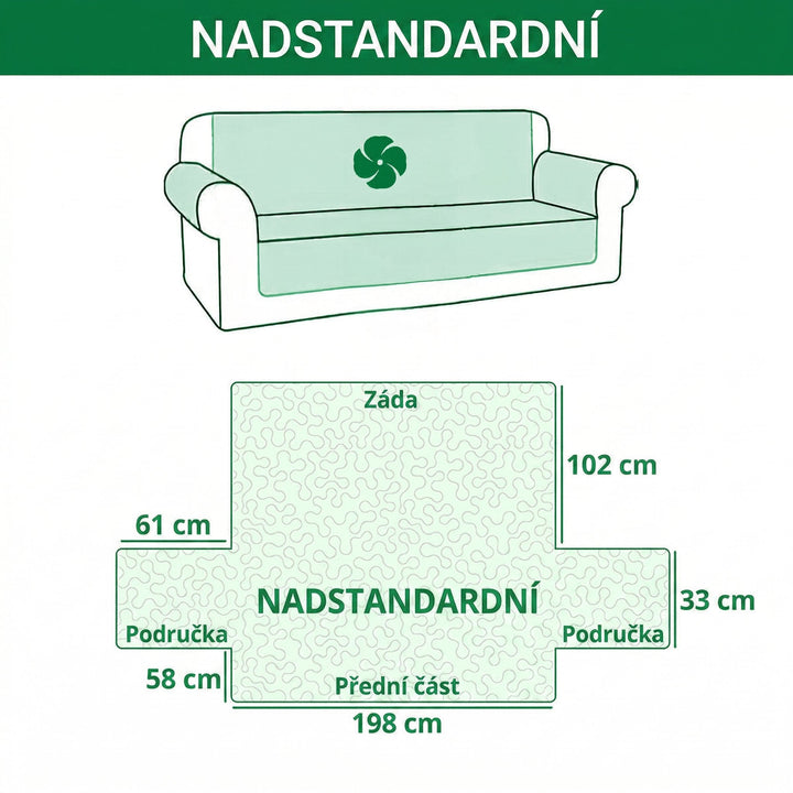 Prošívaný potah na pohovku Rustikální tlapka