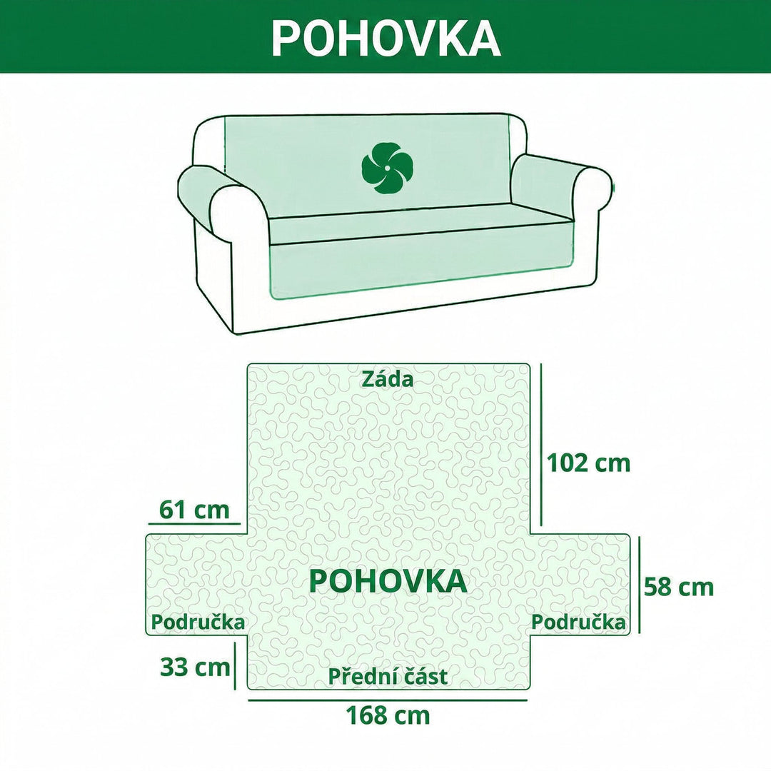 Prošívaný potah na pohovku Radost tlapek