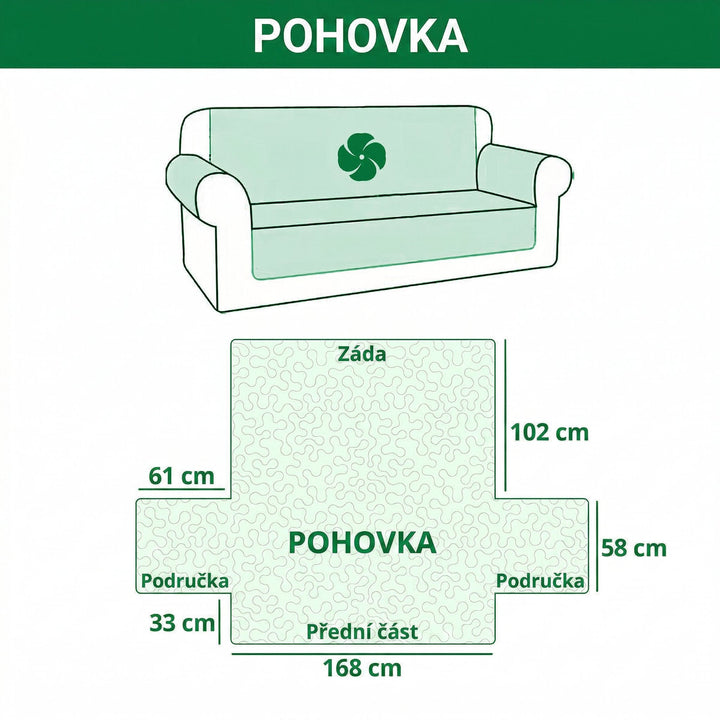 Prošívaný potah na pohovku Kořeny přírody